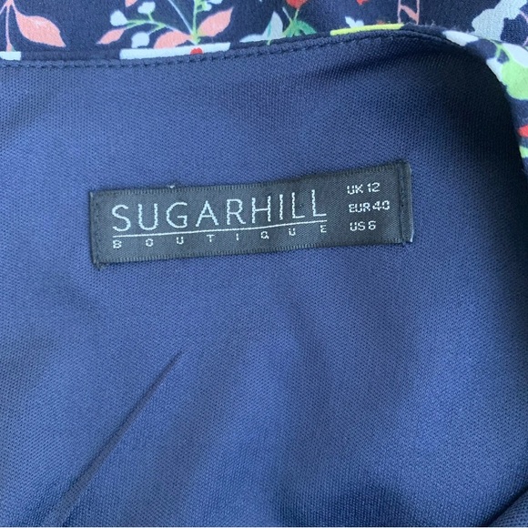 Sugarhill Brighton Boutique Size 12 Dress Floral Print Fit & Flare Short Sleeve - Picture 7 of 10